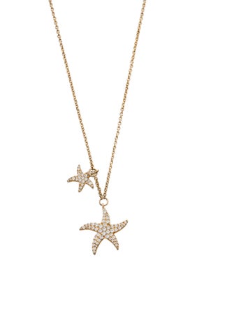 APM Monaco Cubic Zirconia Starfish Pendant Necklace