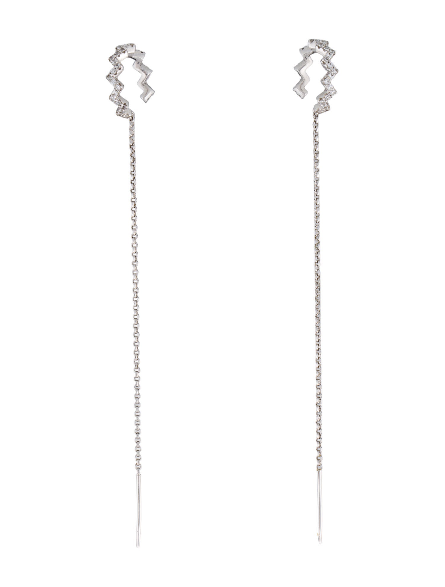 APM Monaco Cubic Zirconia 'Up and Down' Chain Drop Earrings