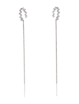 APM Monaco Cubic Zirconia 'Up and Down' Chain Drop Earrings