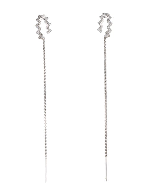 APM Monaco Cubic Zirconia 'Up and Down' Chain Drop Earrings