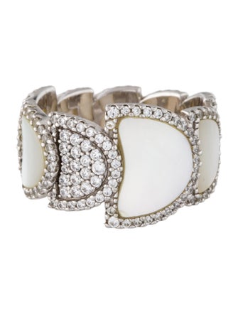 APM Monaco Mother of Pearl & Cubic Zirconia Band