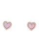 APM Monaco Mother of Pearl & Cubic Zirconia Heart Stud Earrings