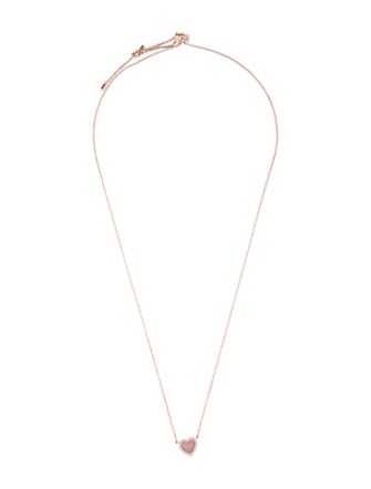 APM Monaco Mother of Pearl & Cubic Zirconia Heart Adjustable Pendant Necklace