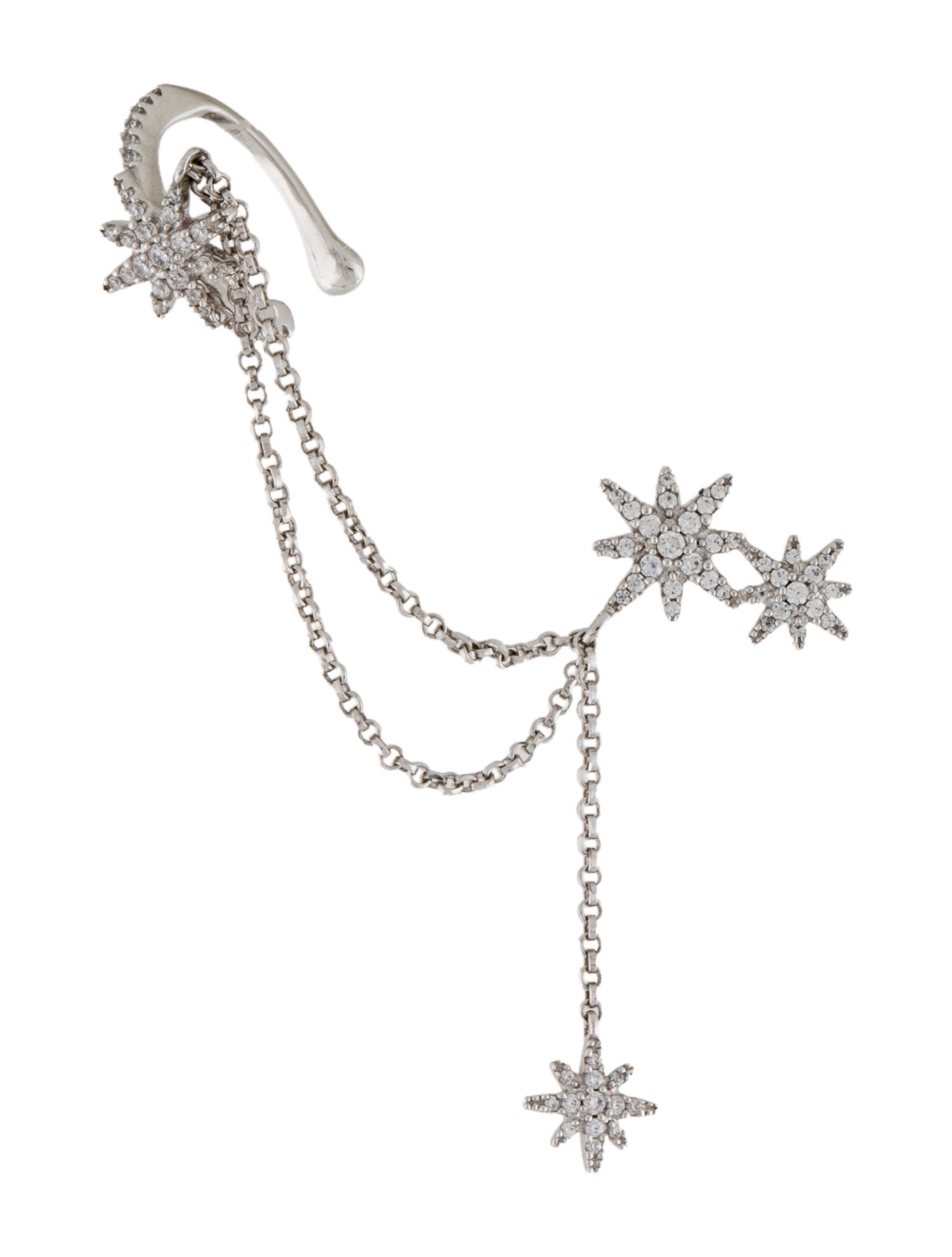 APM Monaco Cubic Zirconia 'Meteorites' Ear Cuff Earring