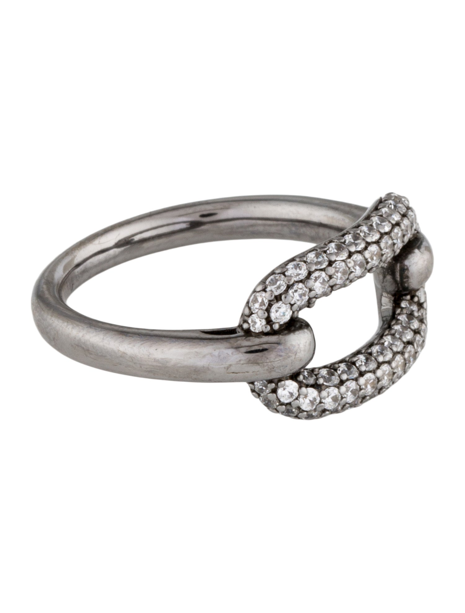 APM Monaco Crystal Yacht Club Chain Link Cocktail Ring