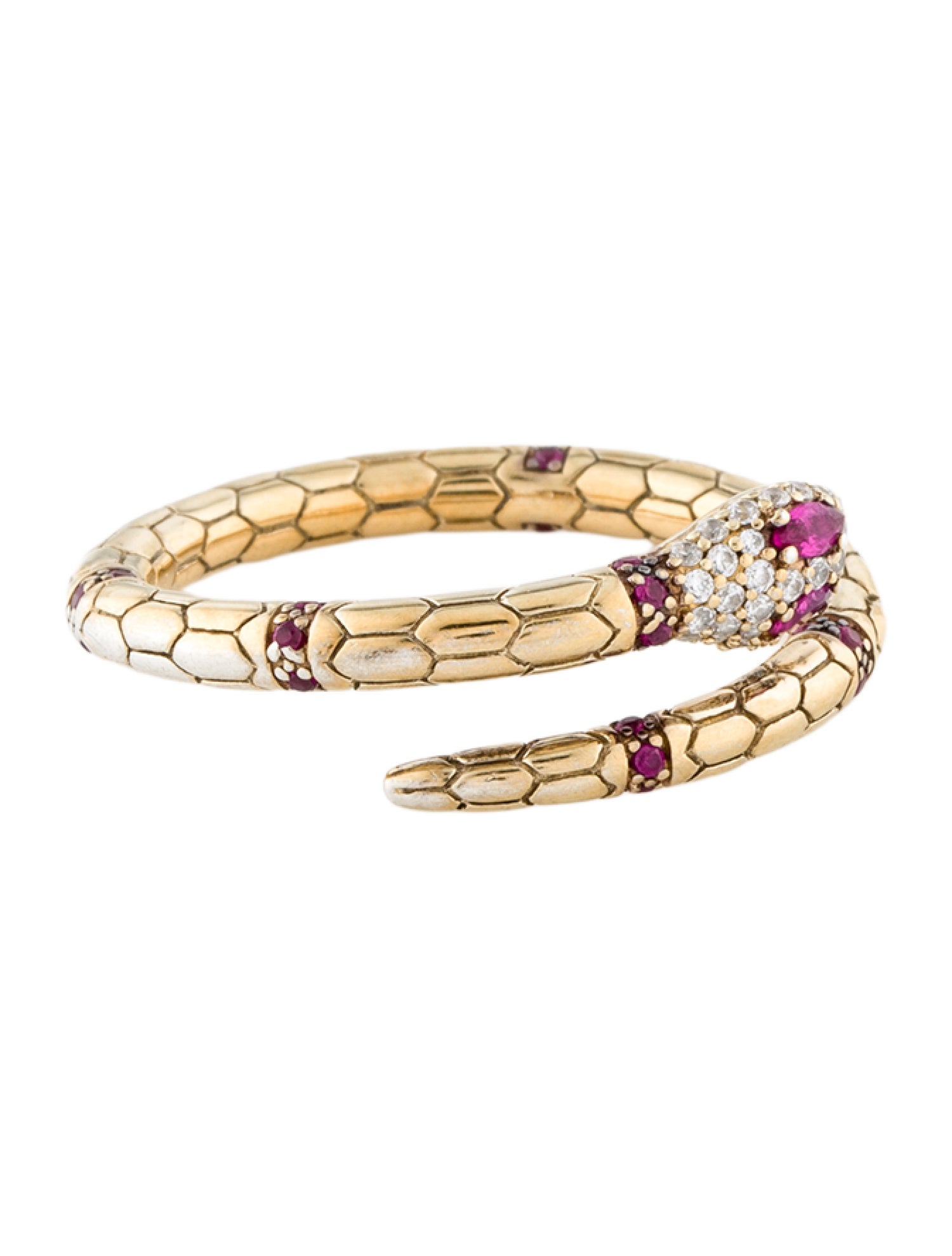 APM Monaco Synthetic Ruby & Cubic Zirconia Snake Band Ring