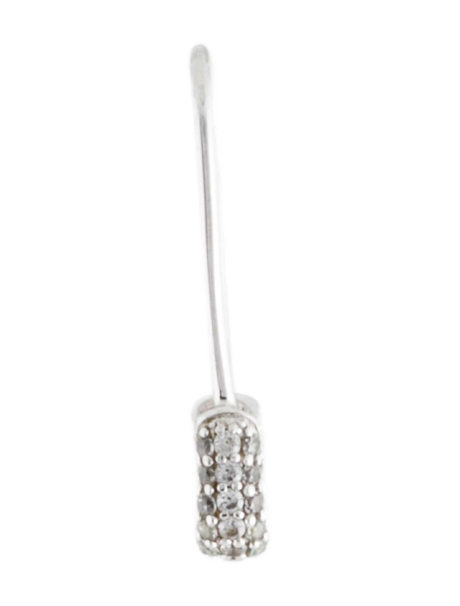 APM Monaco Cubic Zirconia Safety Pin Single Earring