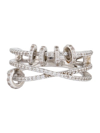 APM Monaco Crystal Triple Sliding Hoop Ring