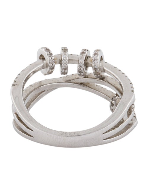 APM Monaco Crystal Triple Sliding Hoop Ring