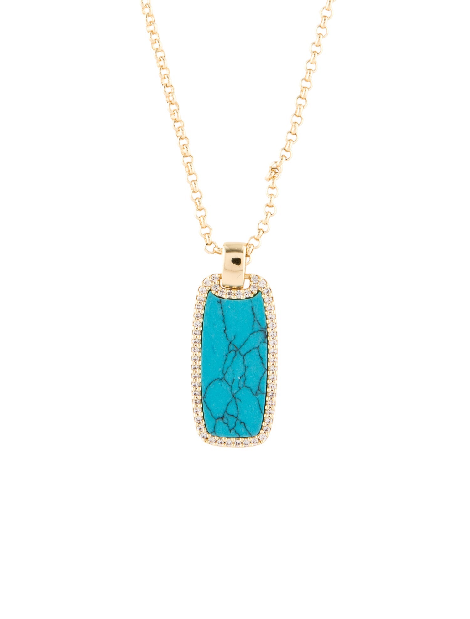 APM Monaco Dyed Magnesite & Cubic Zirconia Pendant Necklace