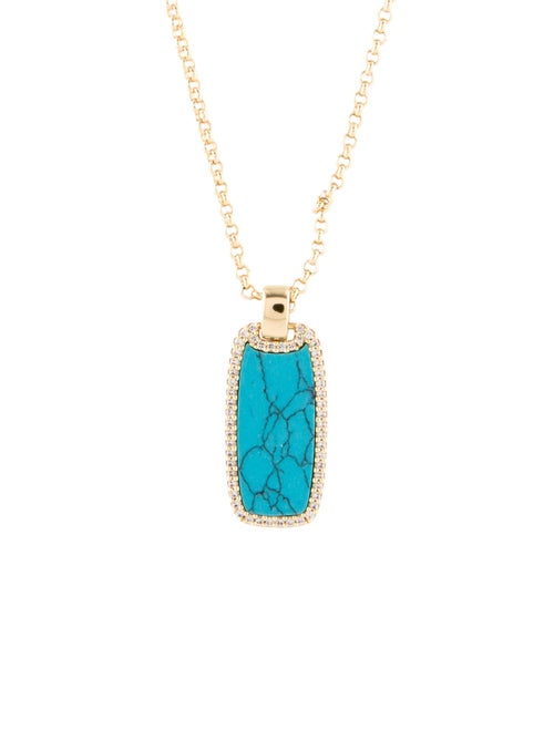 APM Monaco Dyed Magnesite & Cubic Zirconia Pendant Necklace