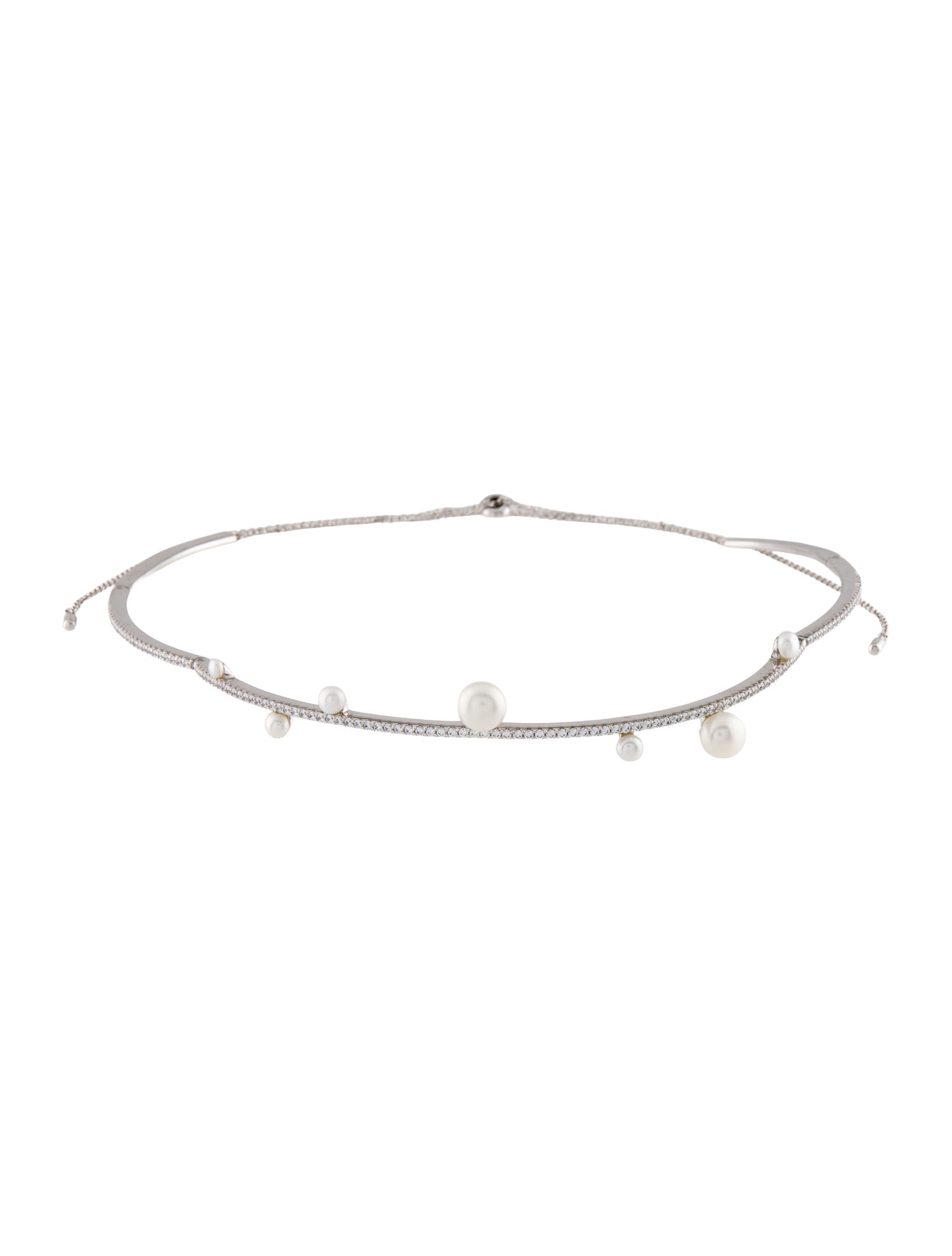 APM Monaco Pearl & Cubic Zirconia Choker Necklace