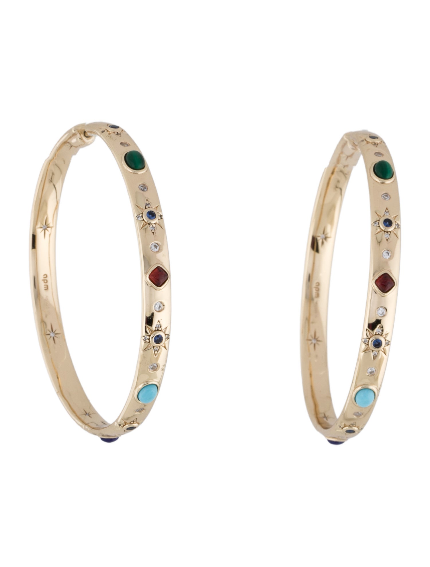 APM Monaco Crystal, Resin & Multistone Hoop Earrings