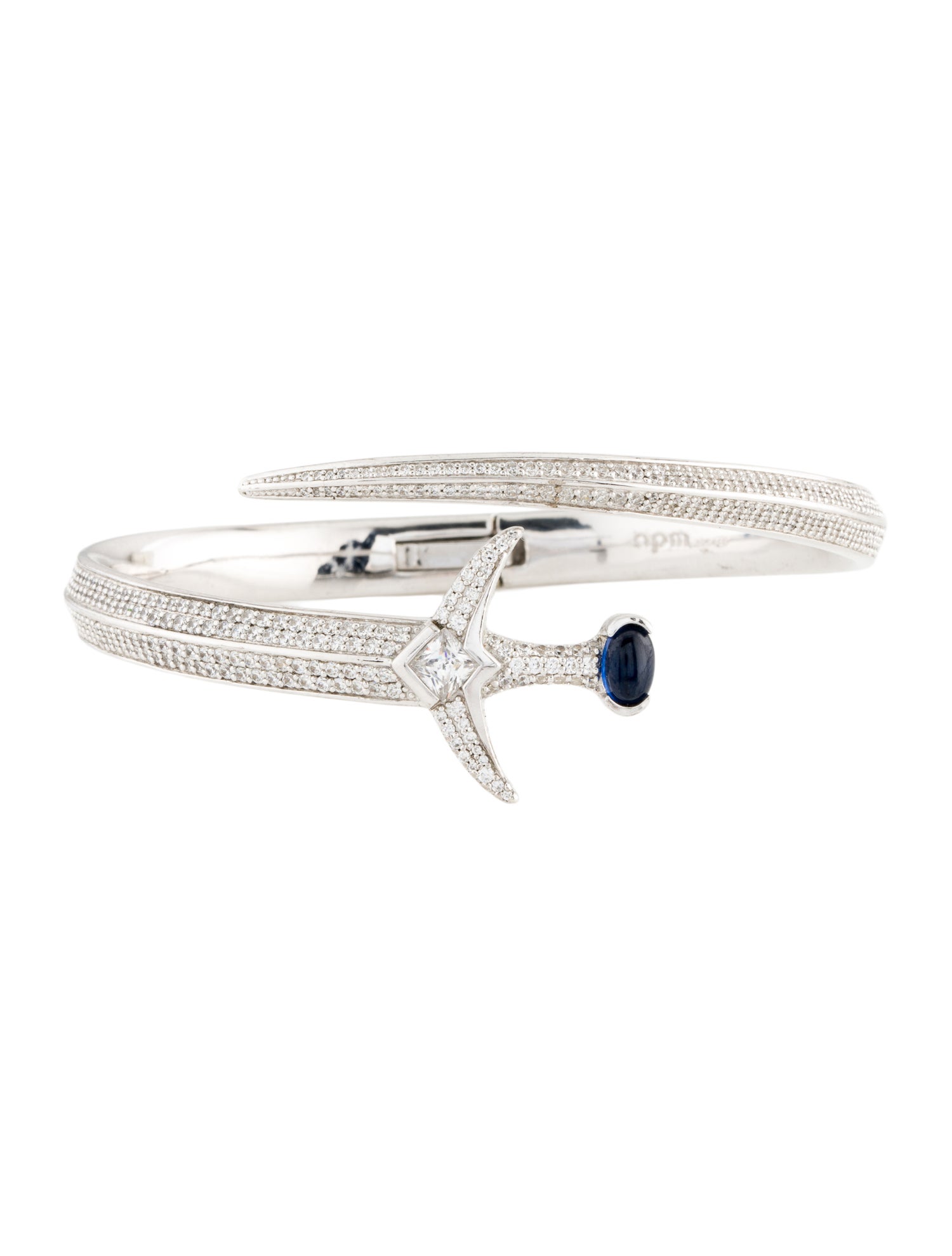 APM Monaco Cubic Zirconia Sword Cuff Bracelet