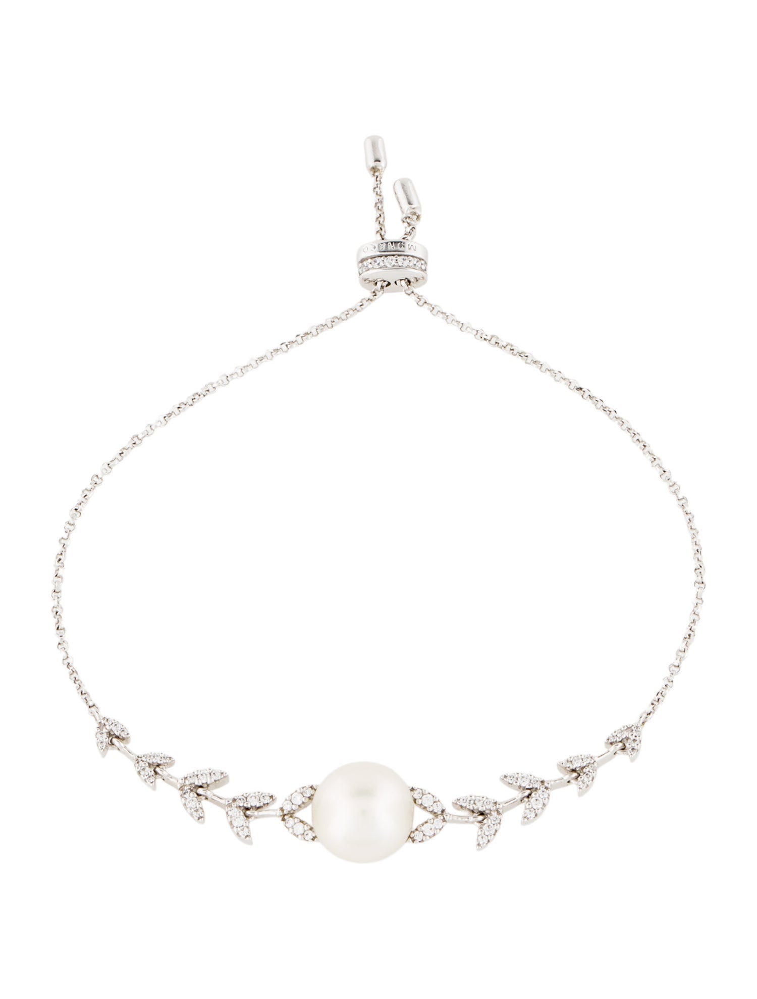 APM Monaco Pearl & Cubic Zirconia Adjustable Bracelet