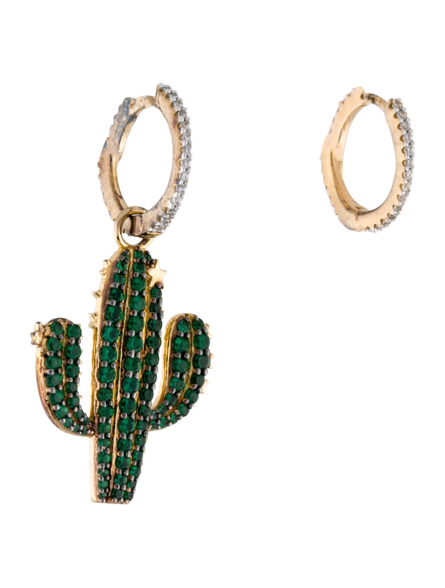 APM Monaco Cubic Zirconia 'Asymmetrical Cactus' Mismatch Drop Earrings