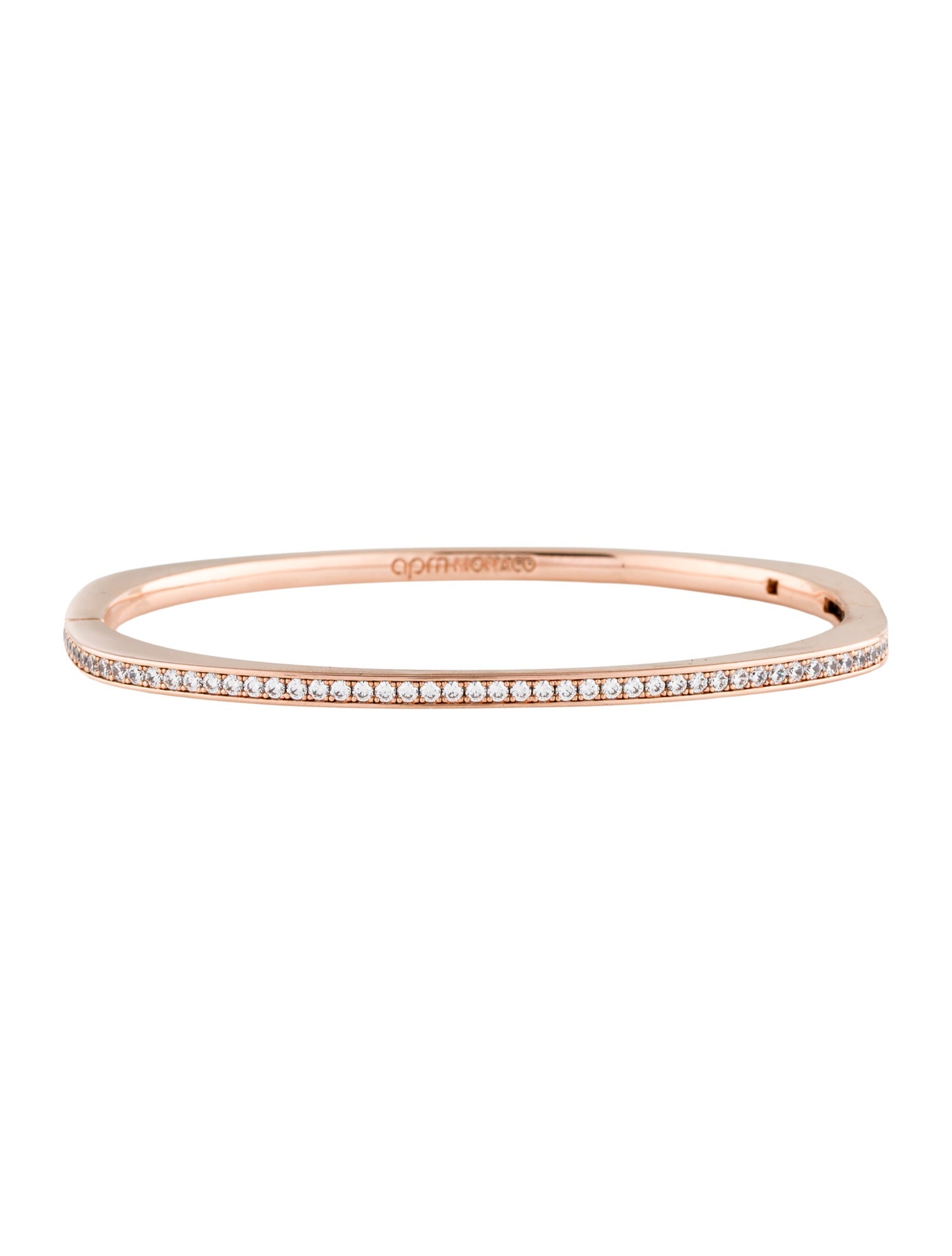 APM Monaco Cubic Zirconia Dainty Pave Bangle Bracelet