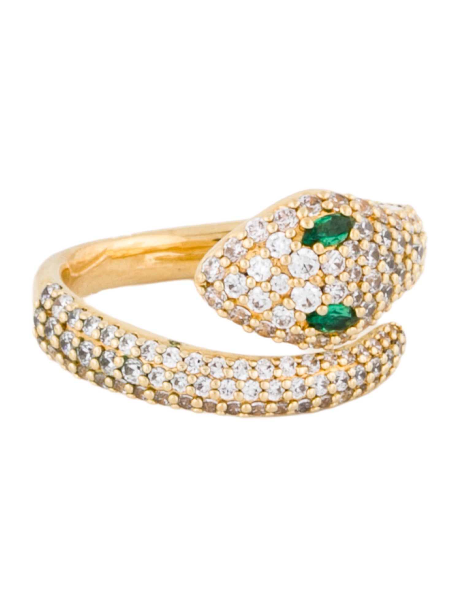 APM Monaco Crystal Embellished Snake Ring