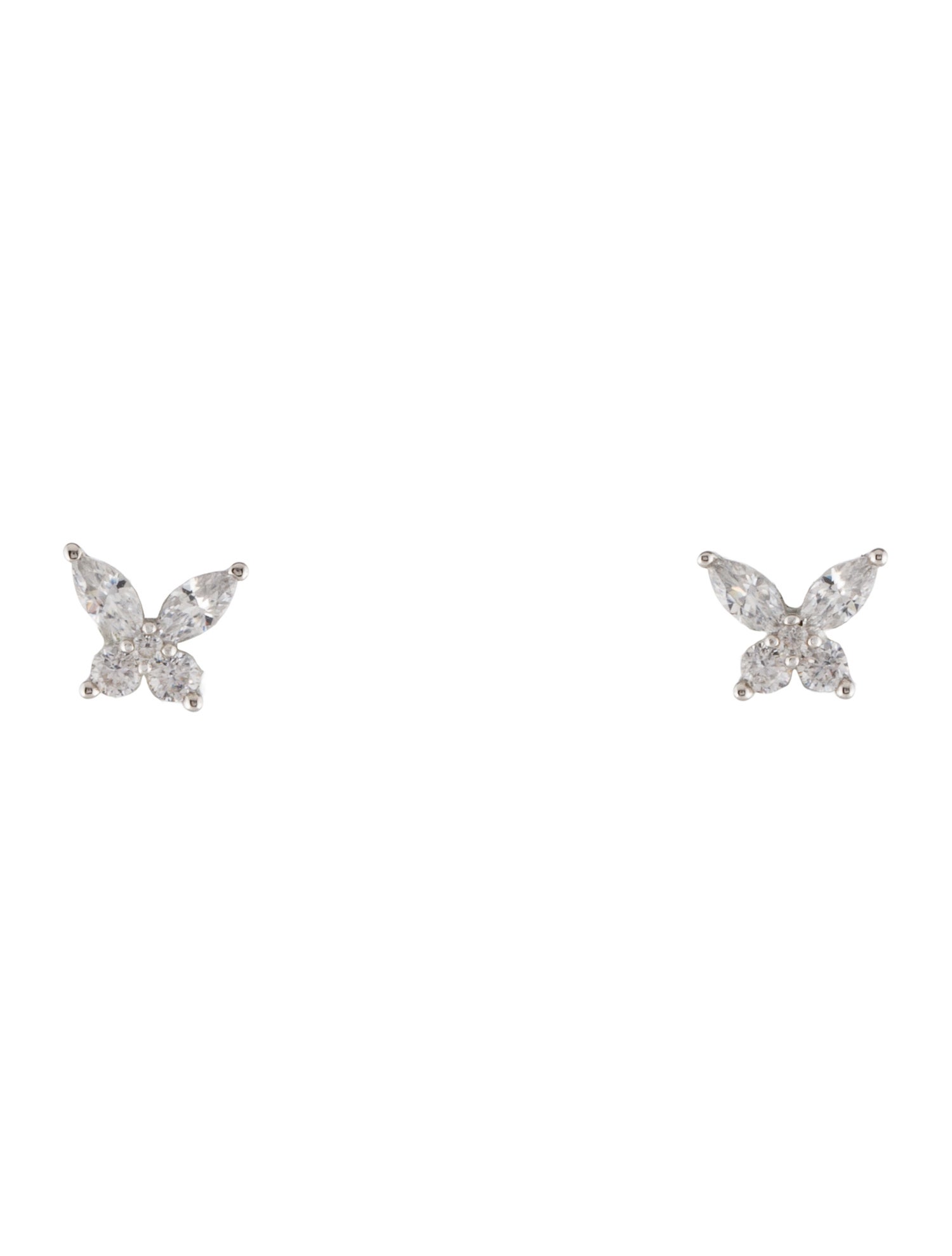 APM Monaco Cubic Zirconia Butterfly Stud Earrings