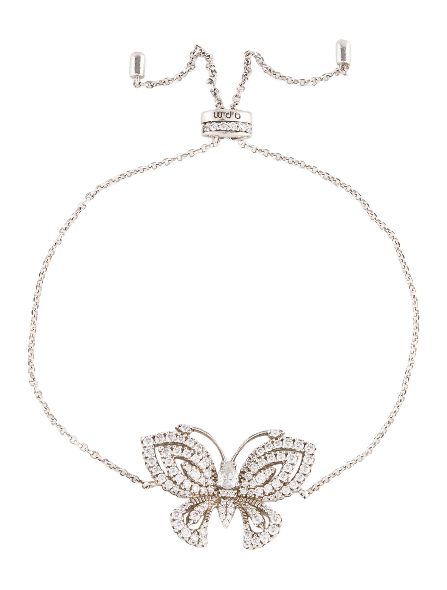 APM Monaco Cubic Zirconia Butterfly Link Bracelet