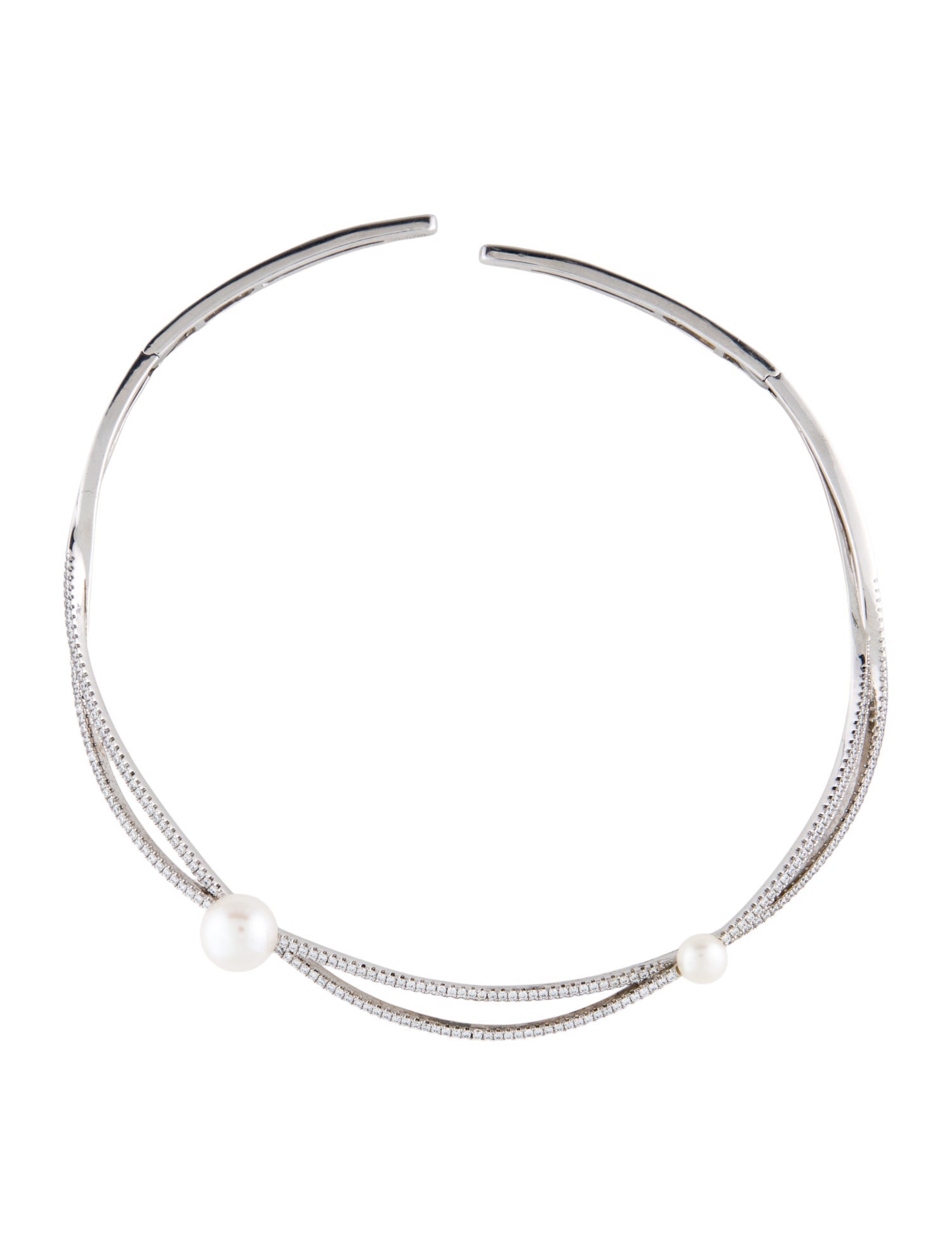 APM Monaco Pearl & Cubic Zirconia Choker Necklace