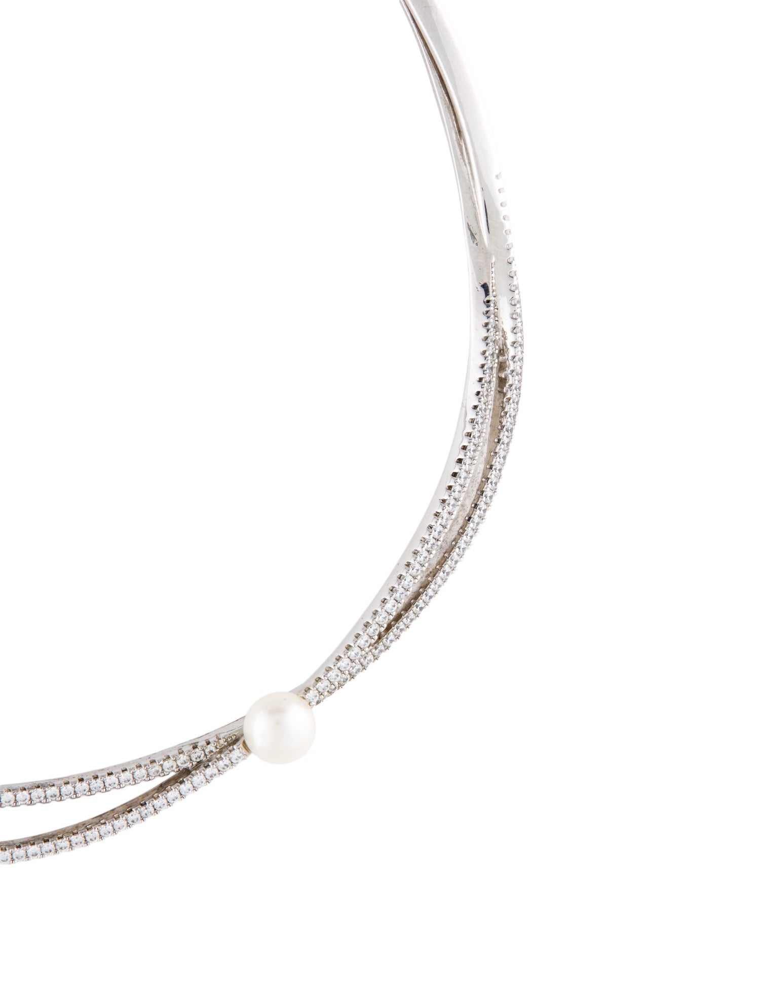 APM Monaco Pearl & Cubic Zirconia Choker Necklace