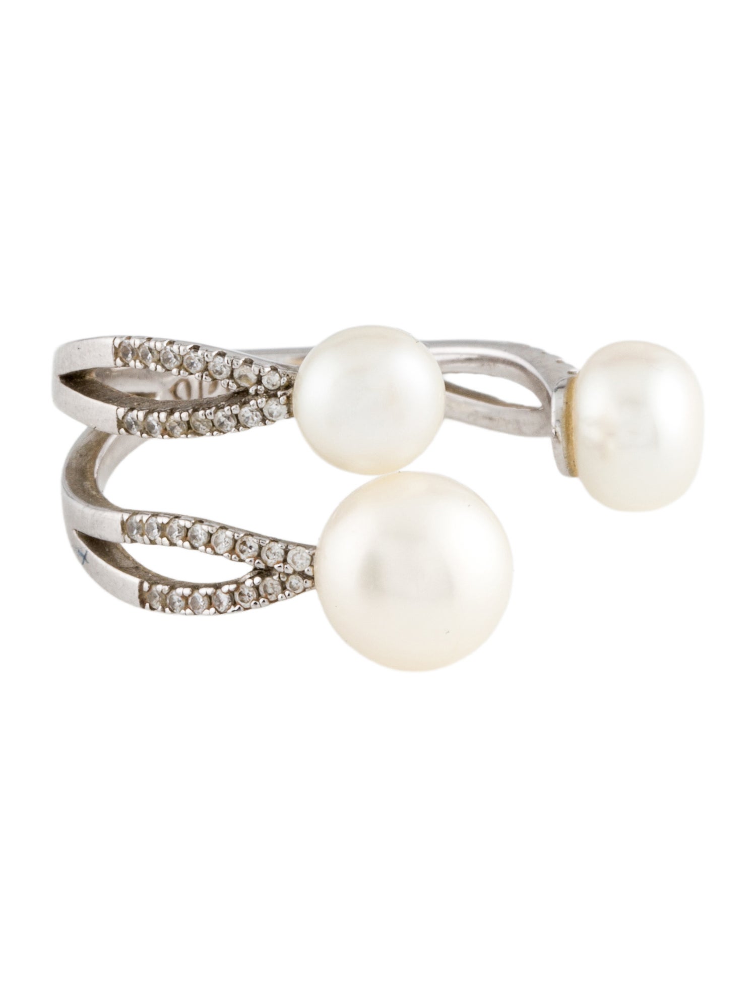 APM Monaco Pearl & Cubic Zirconia Ring