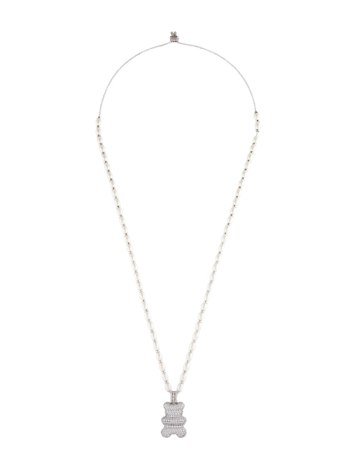 APM Monaco Cubic Zirconia Yummy Bear XL Bolo Necklace