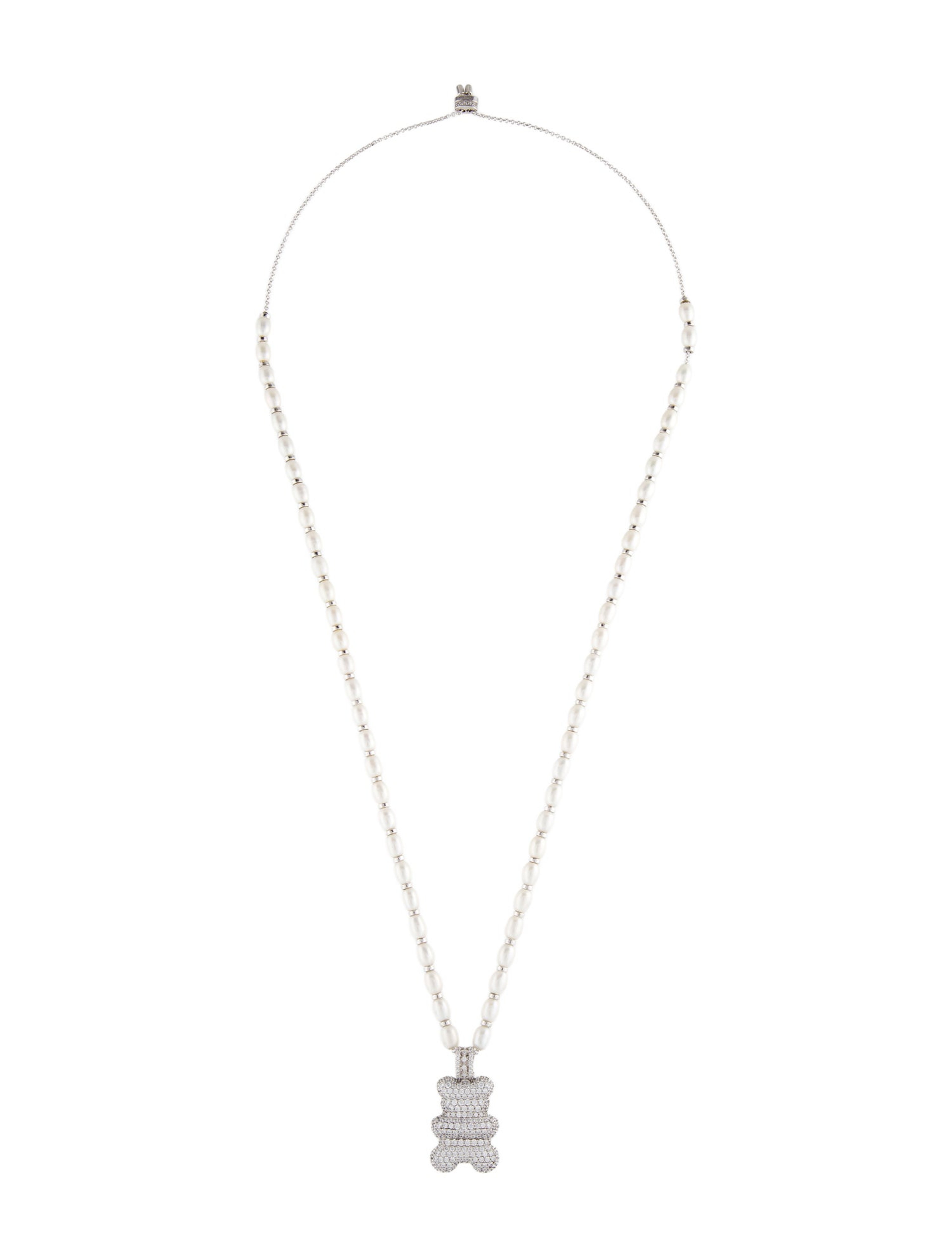 Cubic Zirconia Yummy Bear XL Bolo Necklace