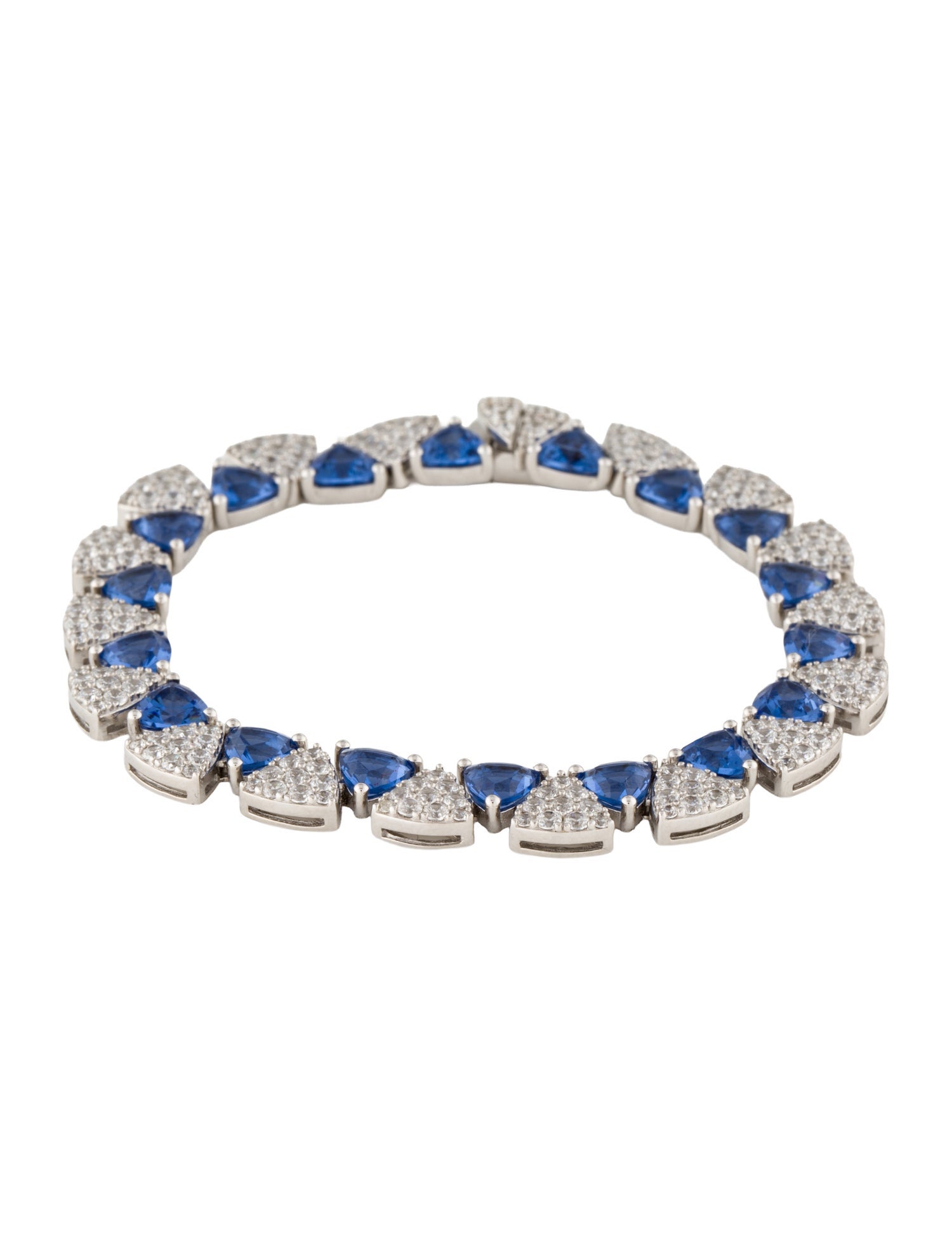APM Monaco Cubic Zirconia Triangle Link Bracelet