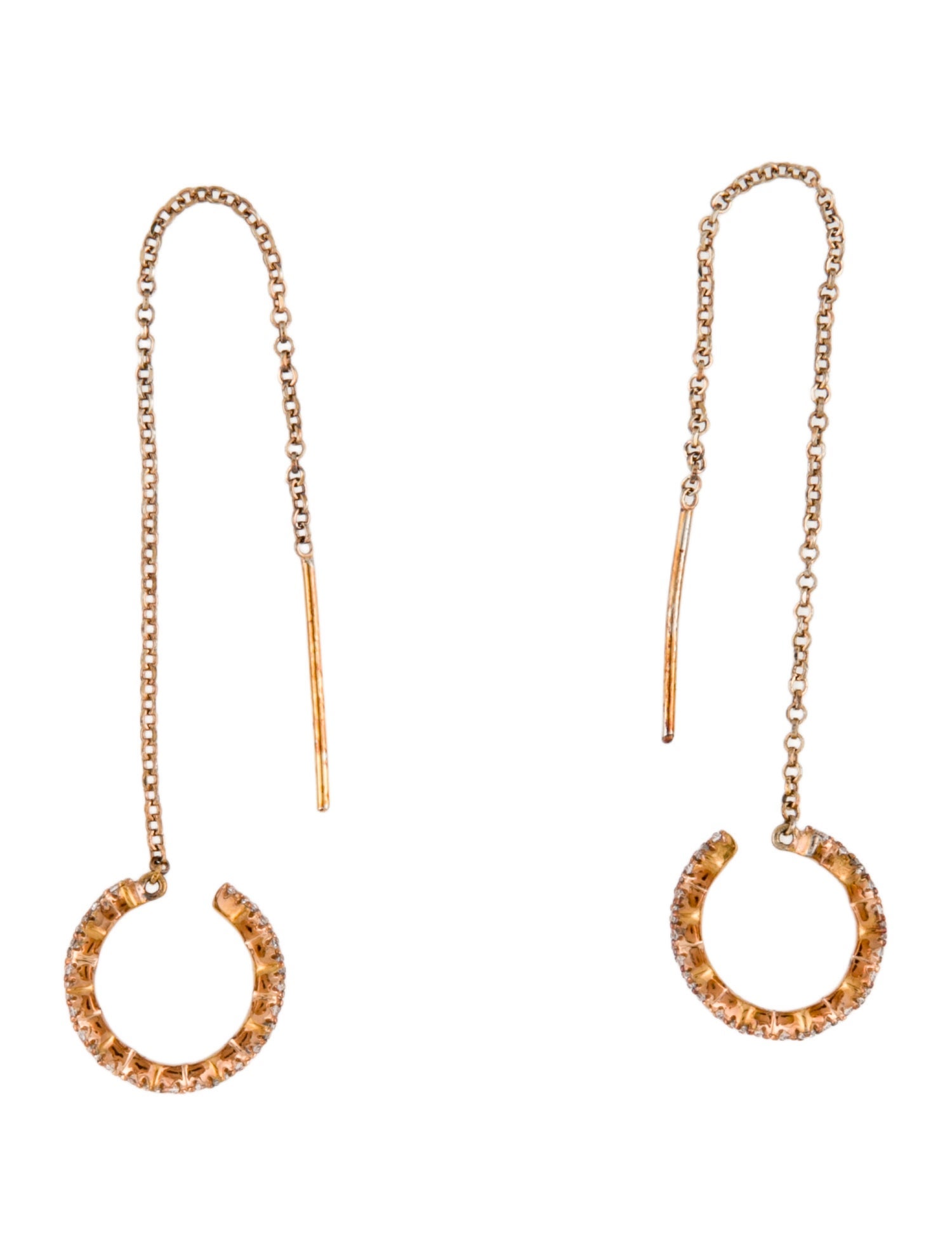 APM Monaco Cubic Zirconia Up And Down Cuff Drop Earrings