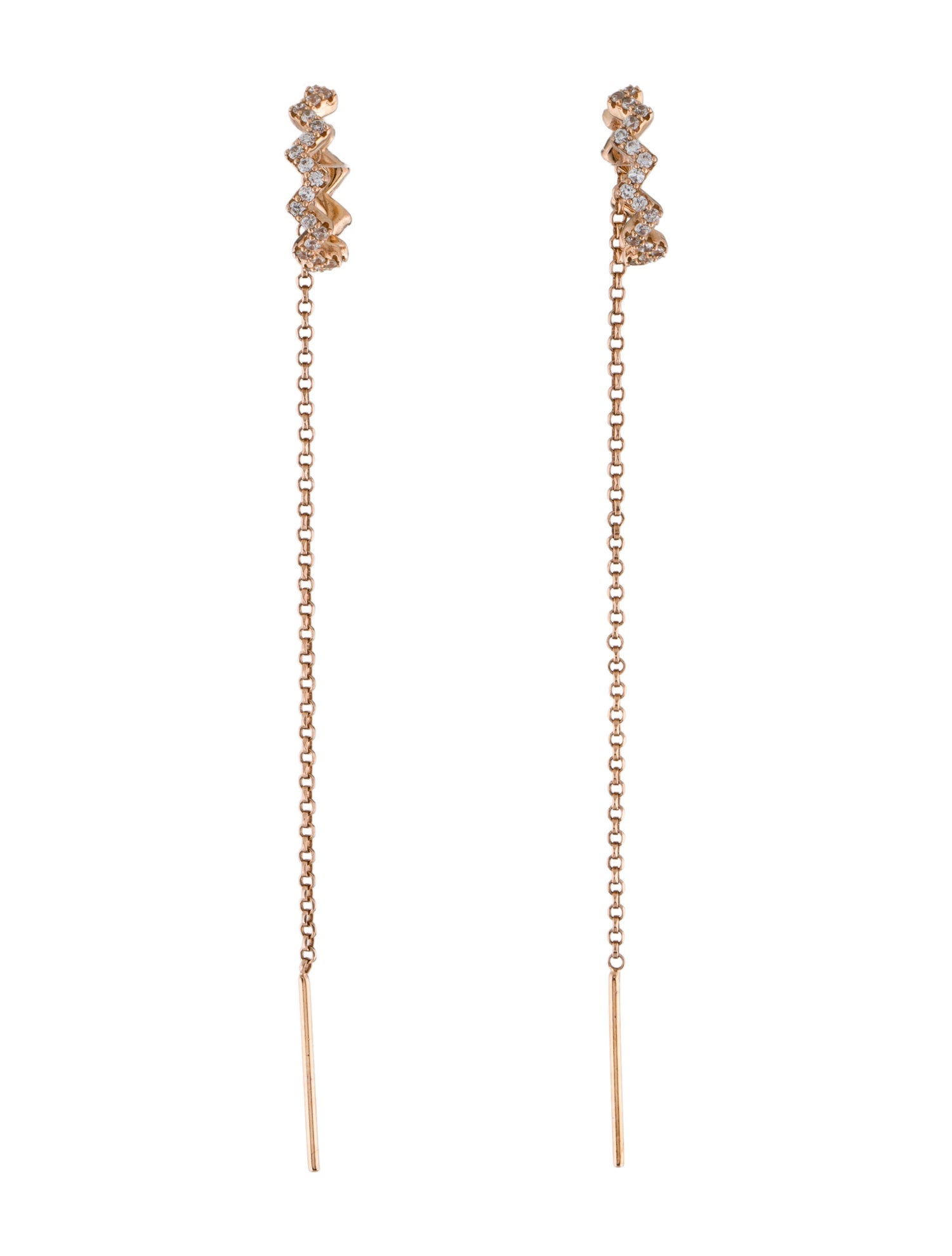 APM Monaco Cubic Zirconia 'Up And Down' Long Cuff Drop Earrings