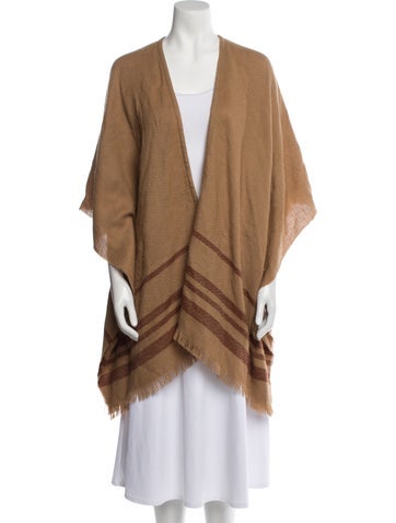 Alicia Adams Alpaca Loungewear Cashmere Fringe Trim Accent Robe One Size