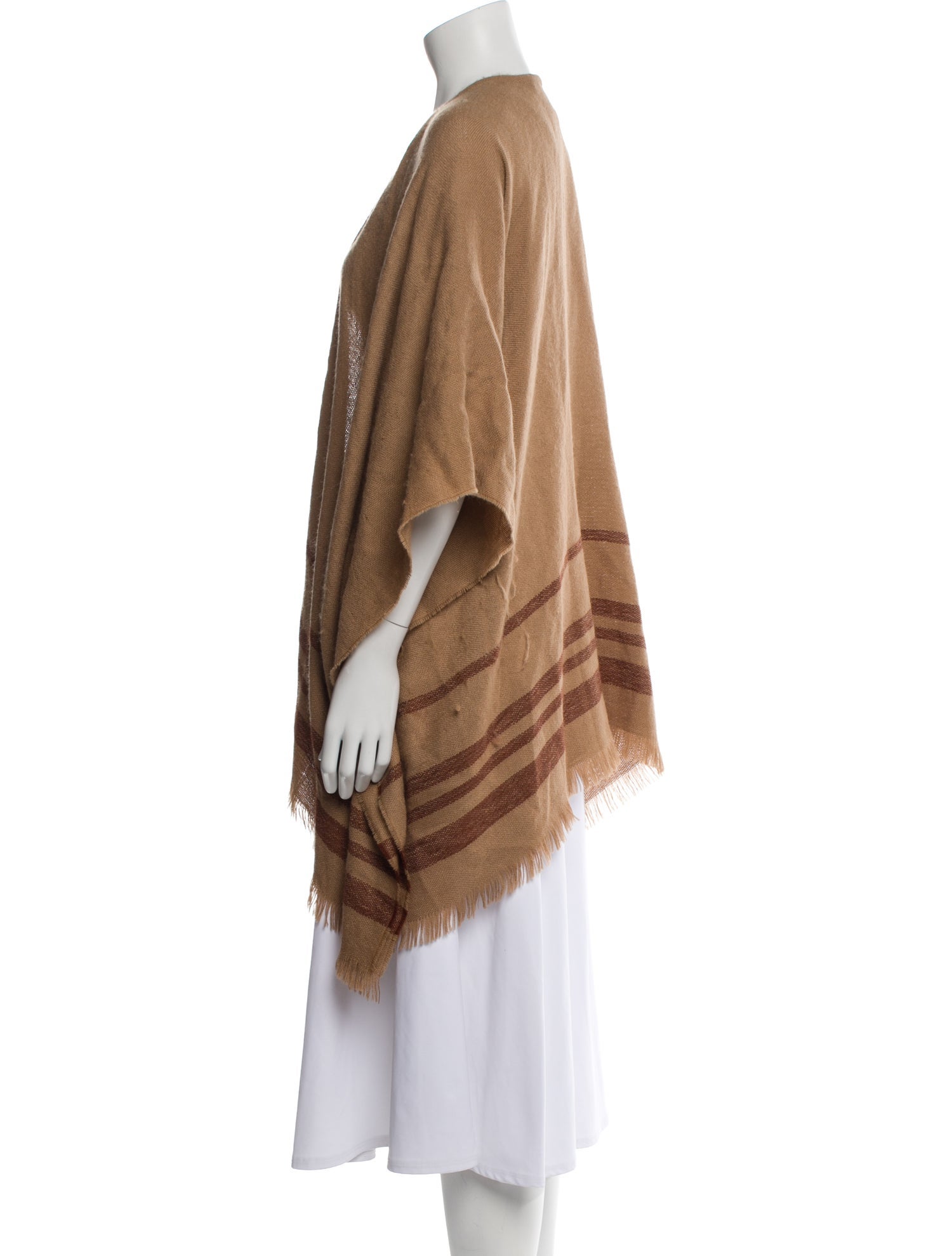 Alicia Adams Alpaca Cashmere Fringe Trim Accent Robe