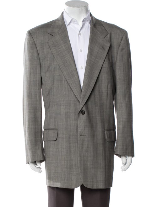 Aquascutum Plaid Print Sport Coat Grey