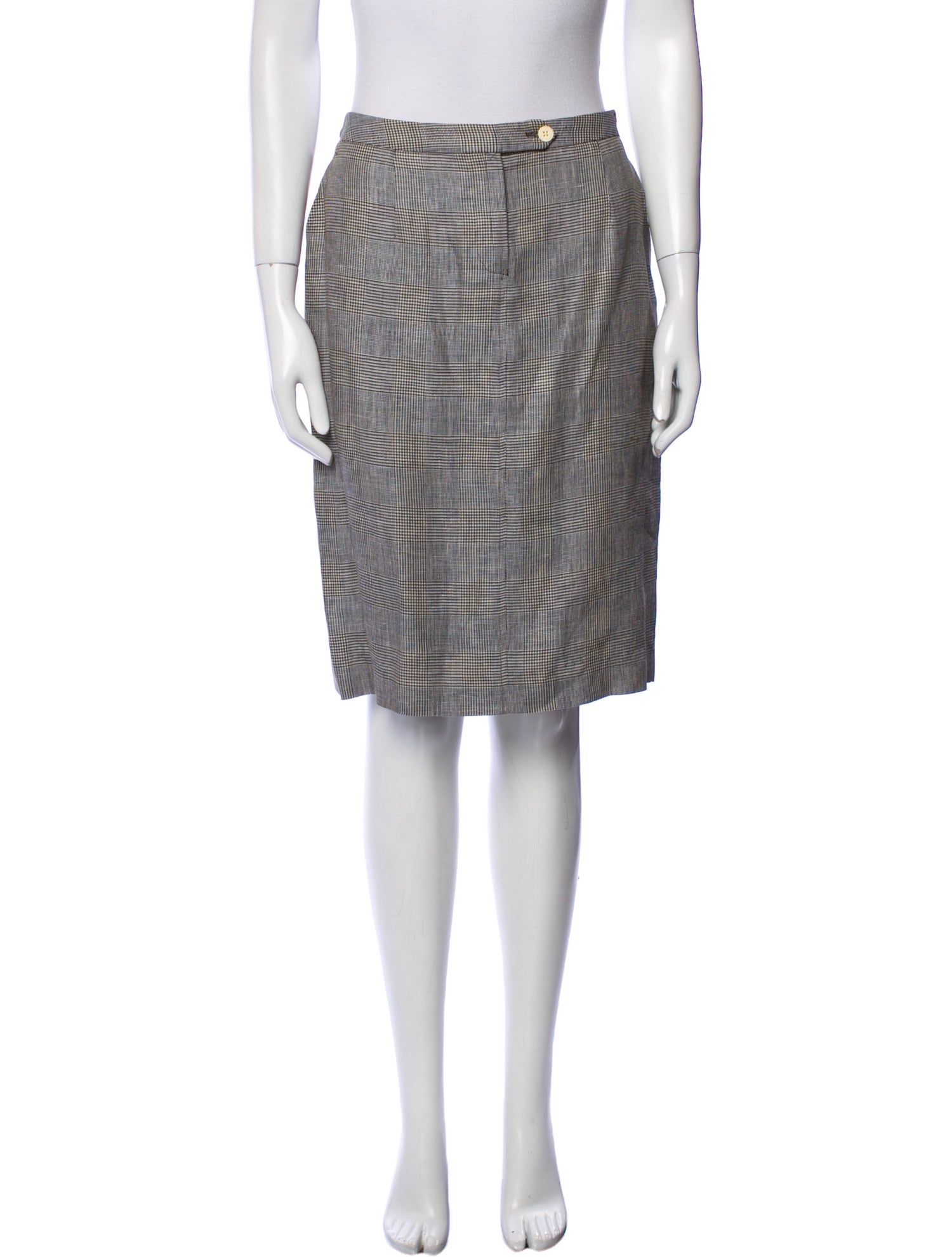 Aquascutum Plaid Print Knee-Length Skirt