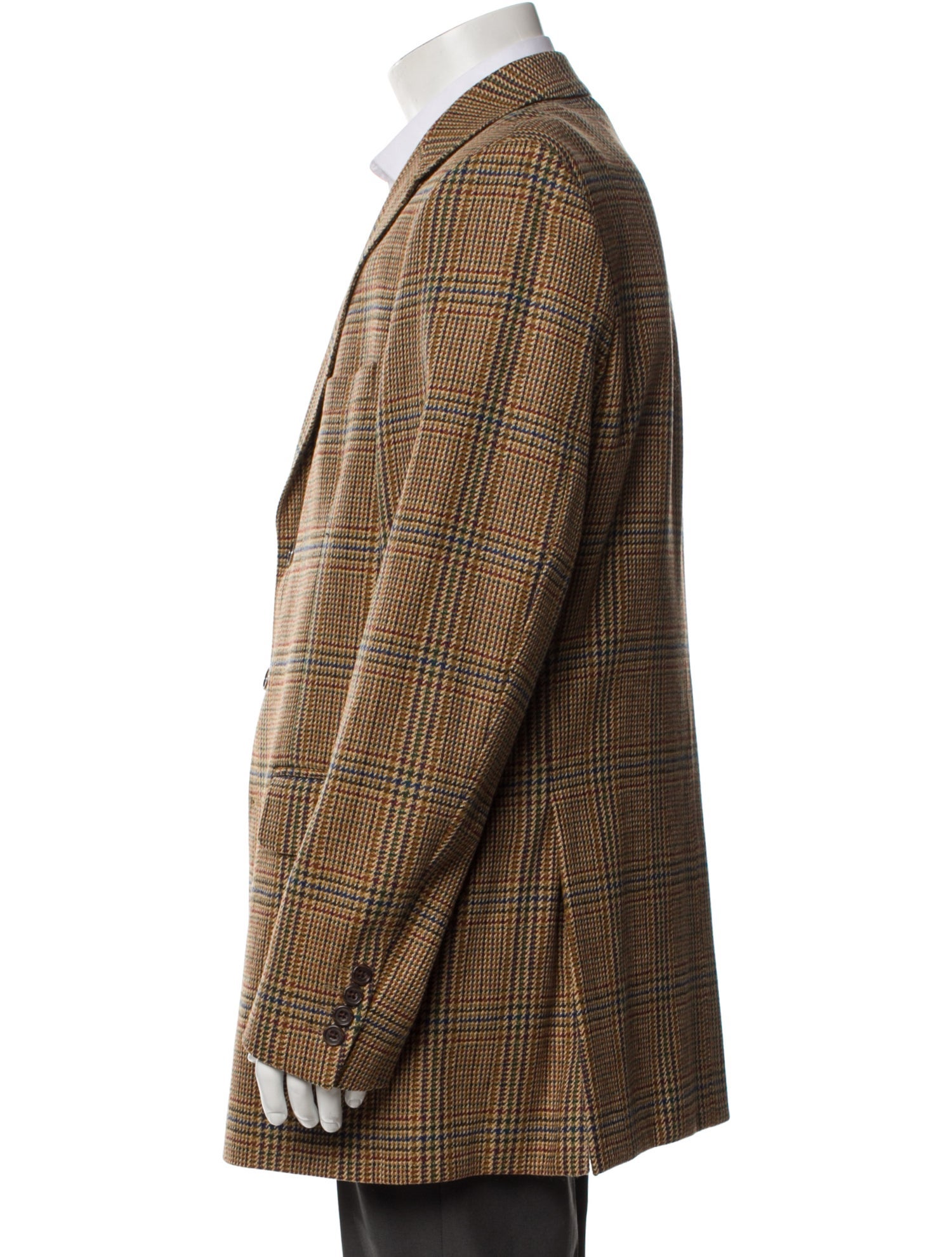 Aquascutum Wool Plaid Print Blazer