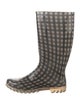 Aquascutum Rubber Plaid Print Rain Boots