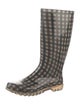 Aquascutum Rubber Plaid Print Rain Boots