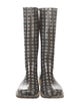 Aquascutum Rubber Plaid Print Rain Boots