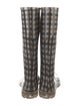 Aquascutum Rubber Plaid Print Rain Boots