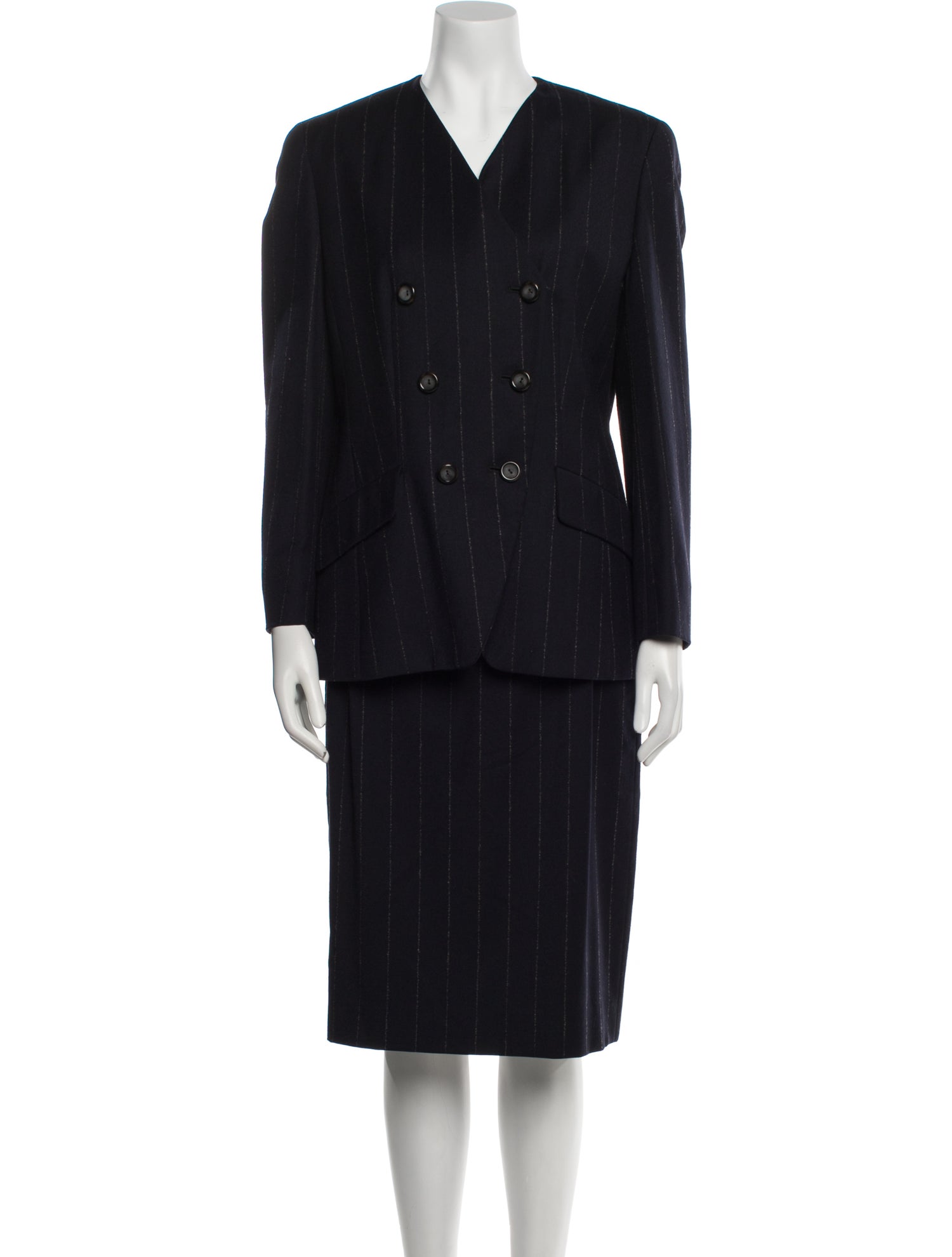 Aquascutum Wool Striped Skirt Set