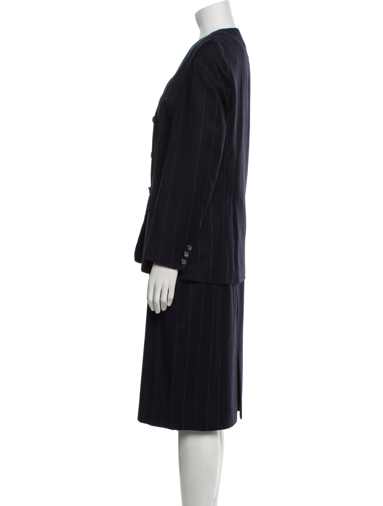 Aquascutum Wool Striped Skirt Set