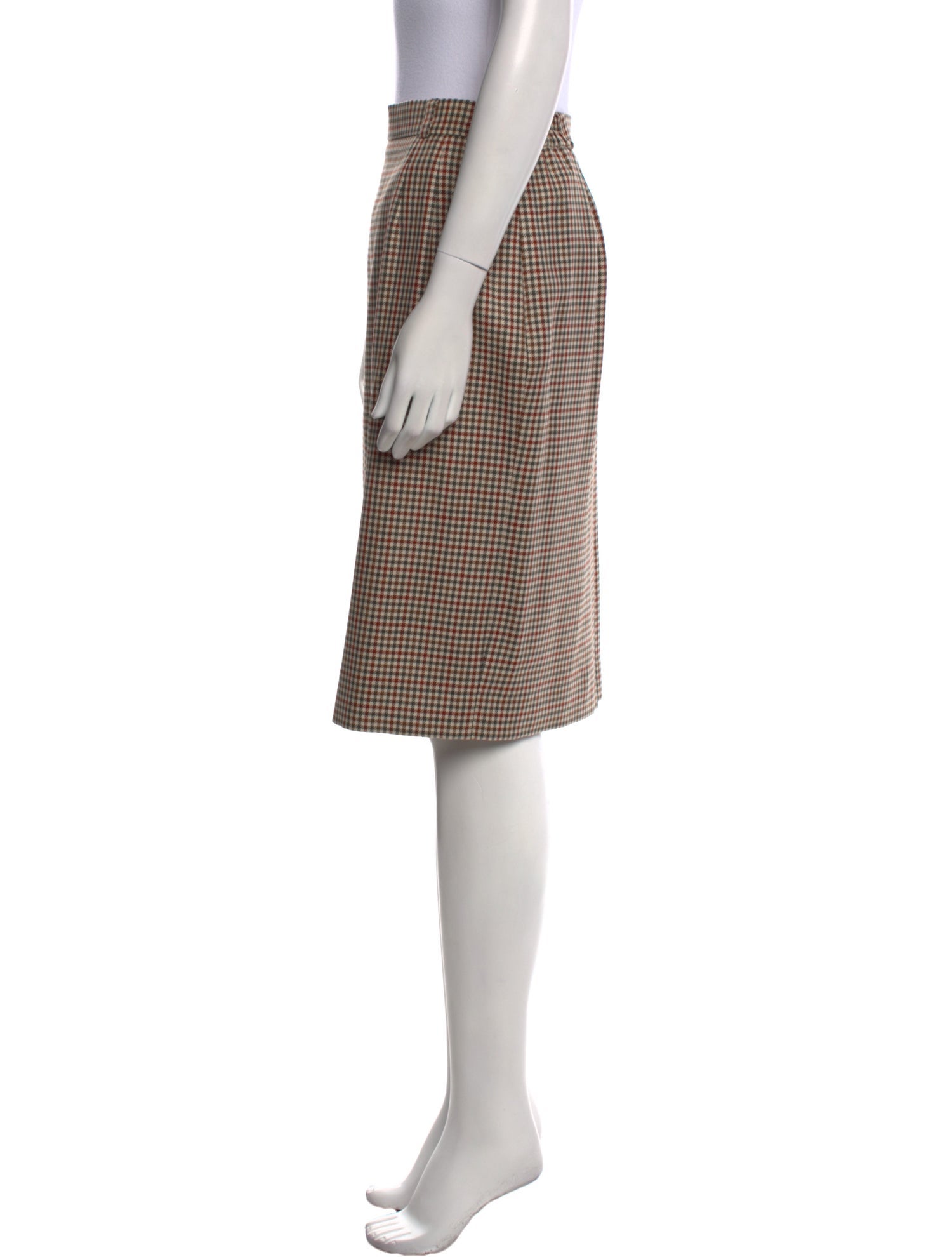 Aquascutum Houndstooth Print Knee-Length Skirt