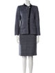 Aquascutum Wool Colorblock Pattern Skirt Suit