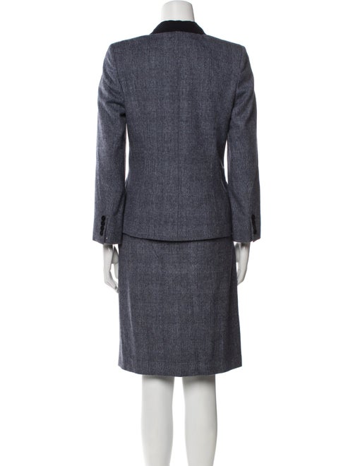 Aquascutum Wool Colorblock Pattern Skirt Suit