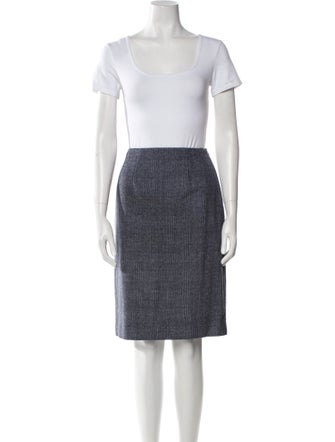 Aquascutum Wool Colorblock Pattern Skirt Suit