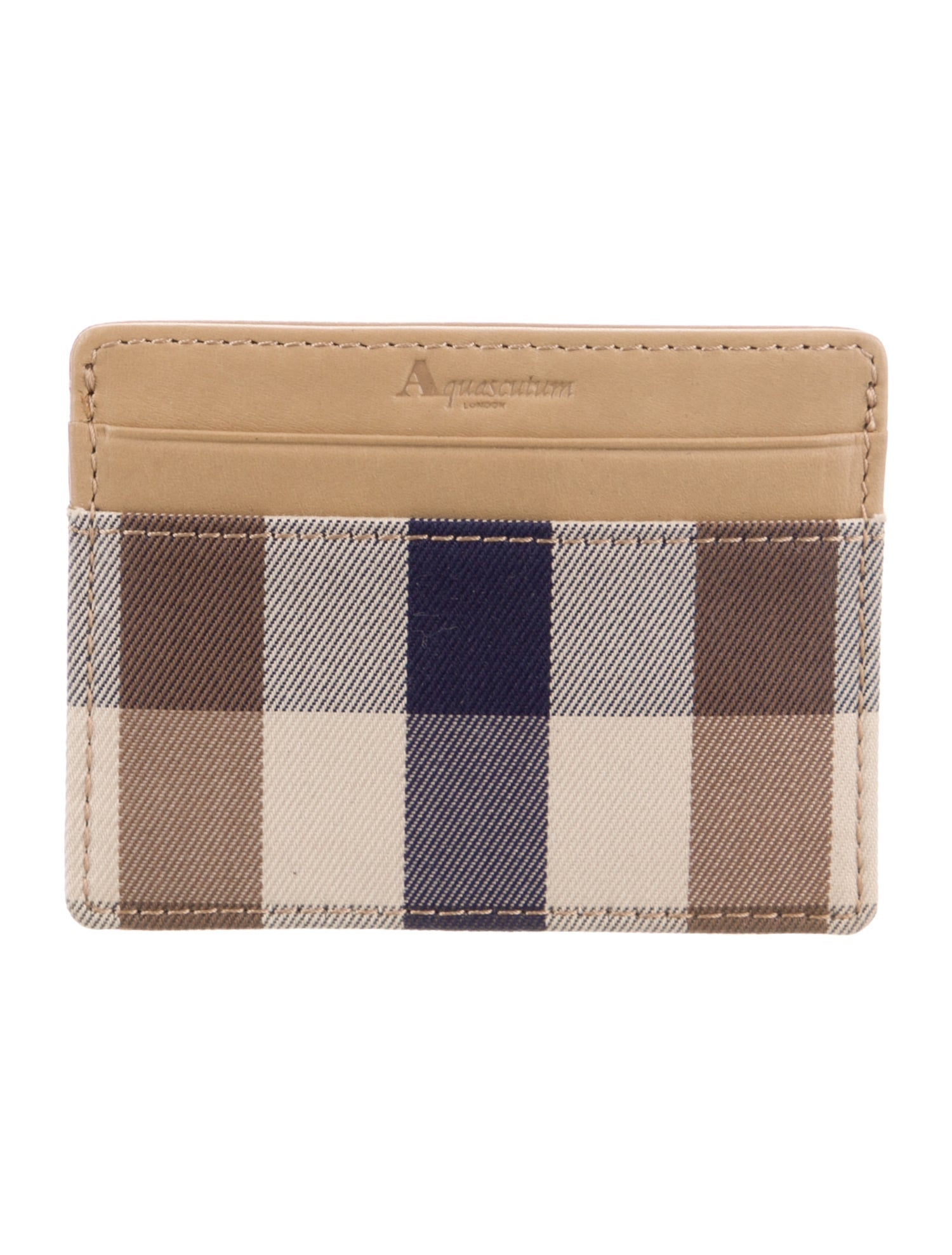 Aquascutum Leather Printed Card Holder
