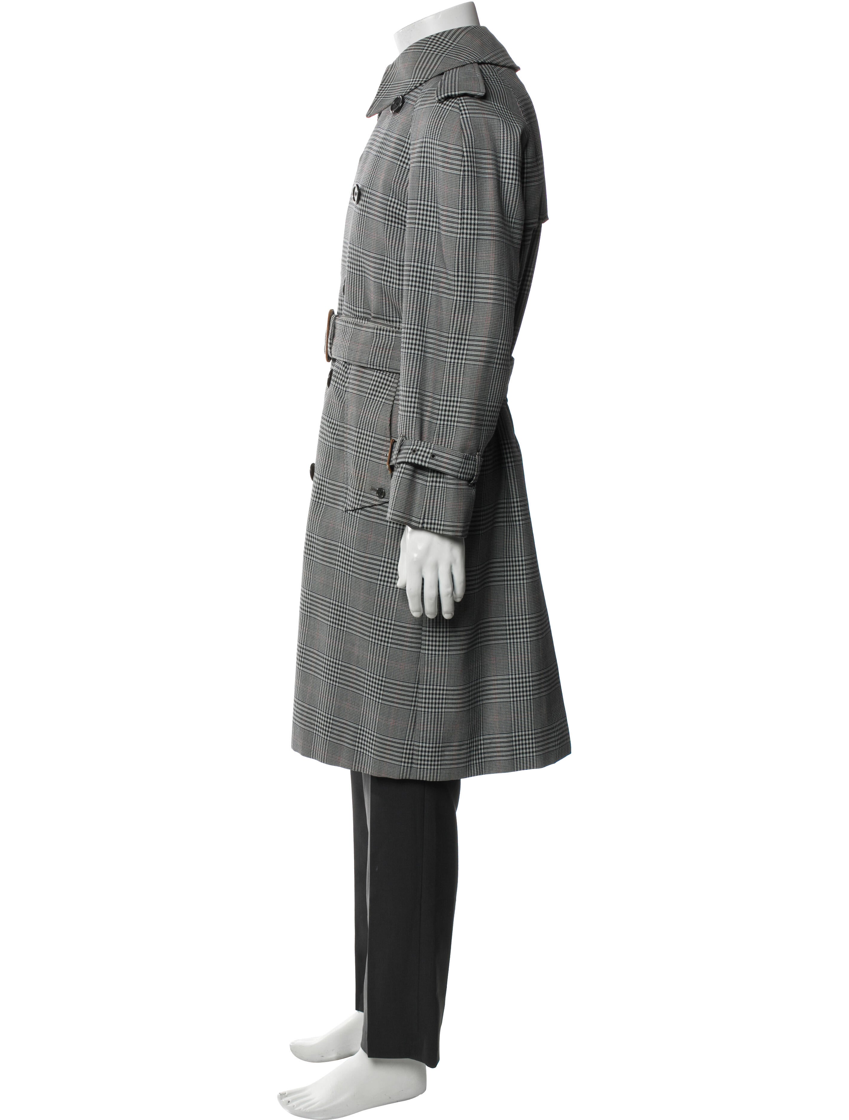 Aquascutum Plaid Print Trench Coat