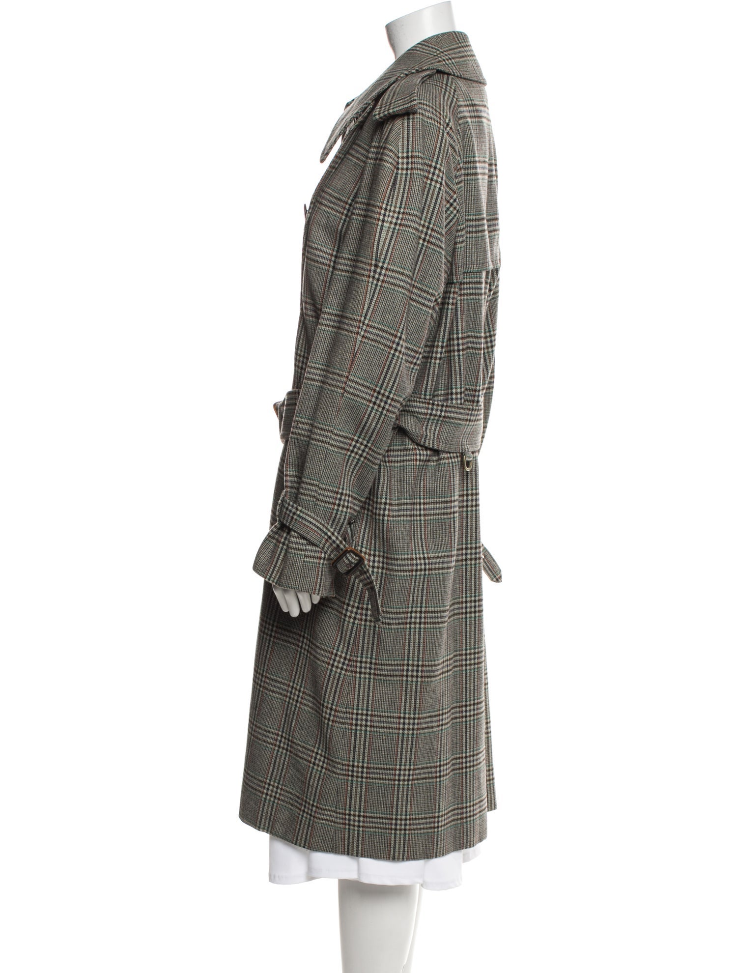Aquascutum Plaid Print Trench Coat